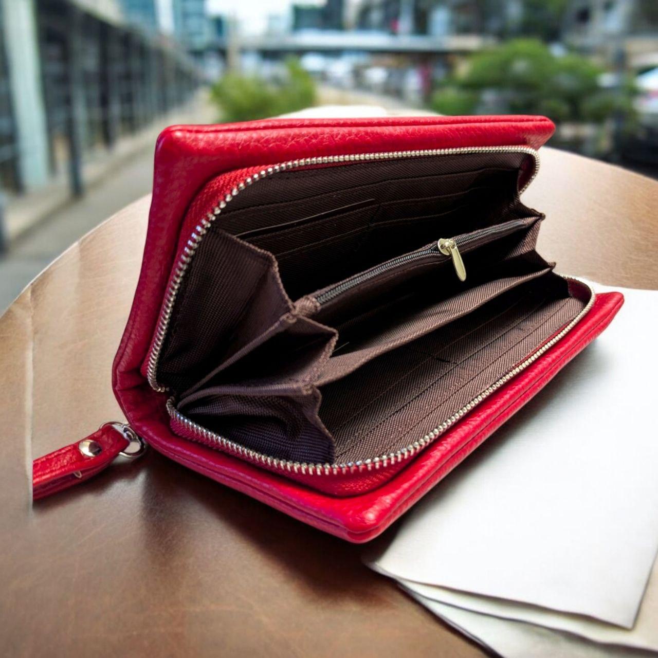 Гаманець жіночий великий м'який на змійці Saralyn 20х10 см Червоний (C-8772) - фото 5