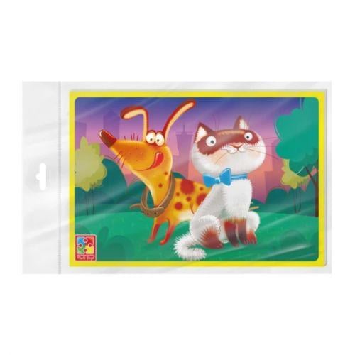 Пазлы игра развивающая мягкие А5 Котик и собачка (2987475065)