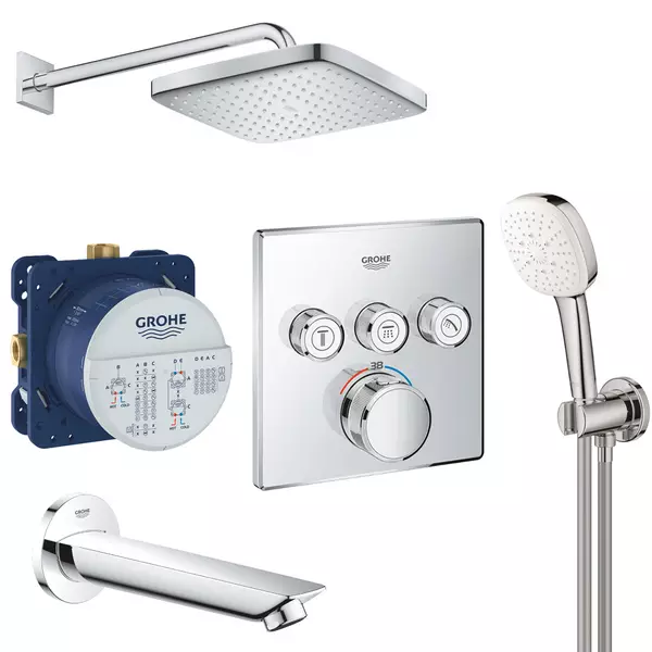 Душевая система скрытого монтажа Grohe Grohtherm SmartControl UA26415SC6 с термостатом на 3 потребителя (35624064)