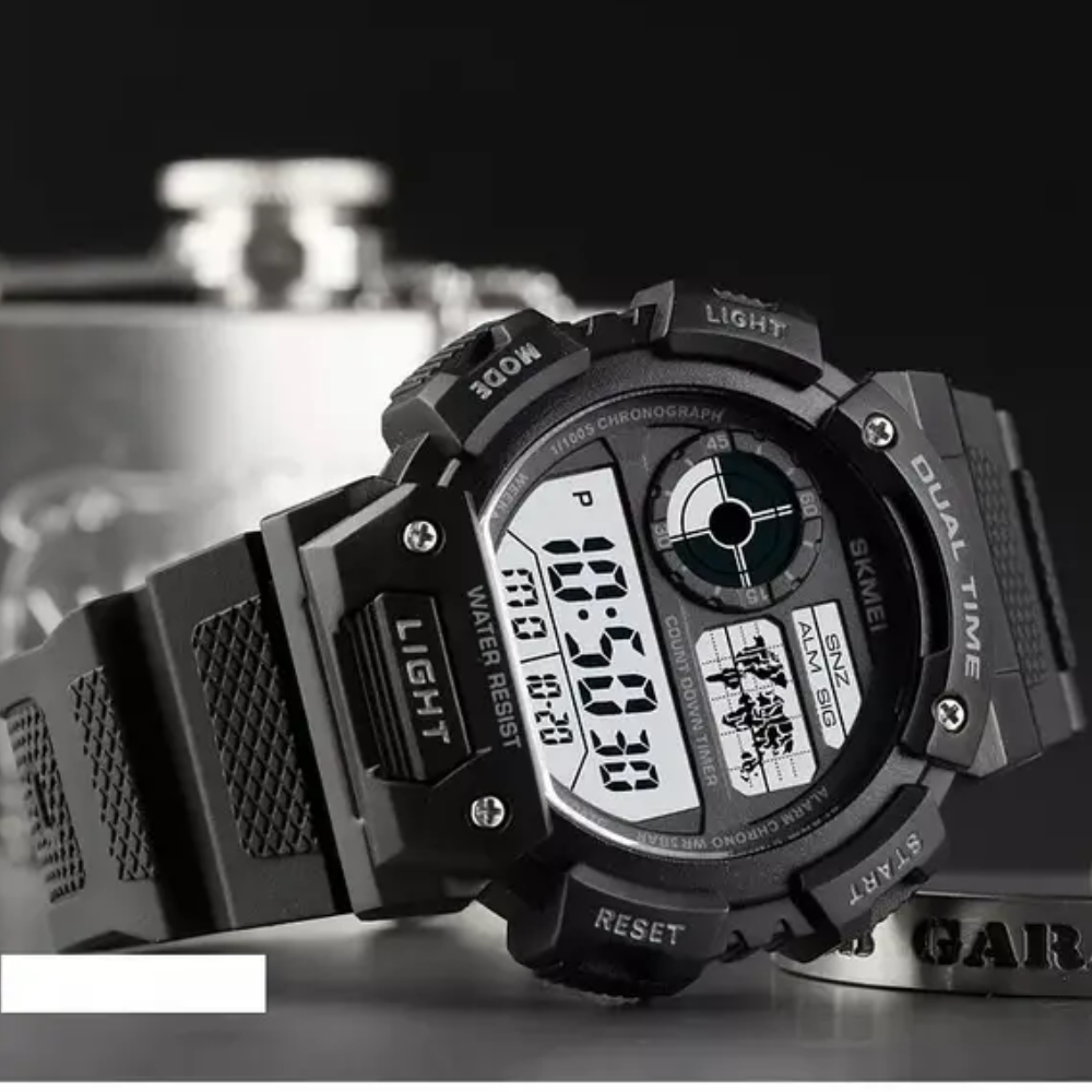 Наручные часы мужские Skmei электронные военные с подсветкой водостойкие ударопрочные Черный (1723) - фото 2 Наручные часы мужские Skmei электронные военные с подсветкой водостойкие ударопрочные Черный (1723) - фото 2