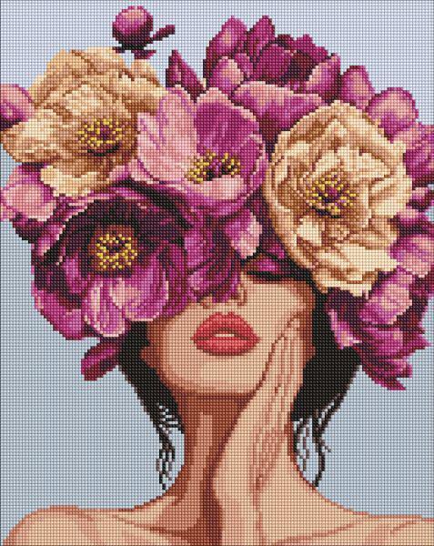 Алмазная мозаика Ideyka Цветочная мелодия с голограммными стразами AB 40x50 см (Id-AMO7992)