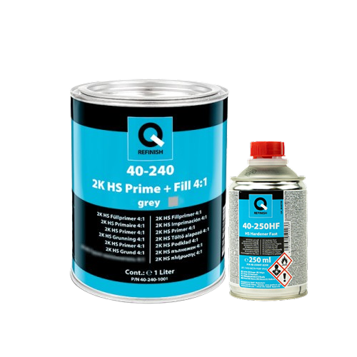 Грунт-наполнитель акриловый Q-REFINISH 40-240 4:1 HS 1 л/250 мл Серый
