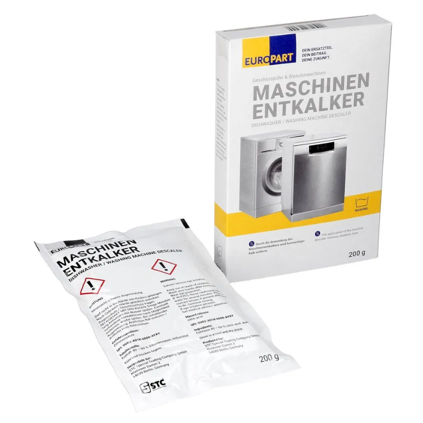 Засіб для видалення накипу EUROPART для пральних і посудомийних машин 200 г 10083653 Засіб для видалення накипу EUROPART для пральних і посудомийних машин 200 г 10083653