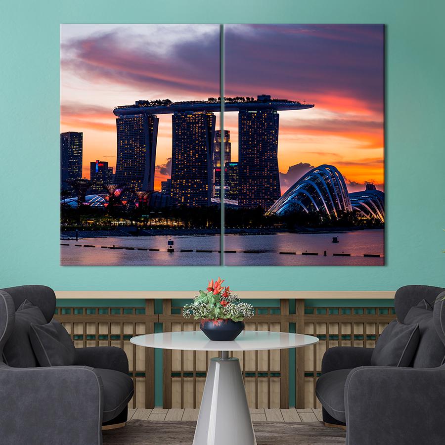 Настенний декор Современная архитектура Сингапура 165x122 см (A818-2)