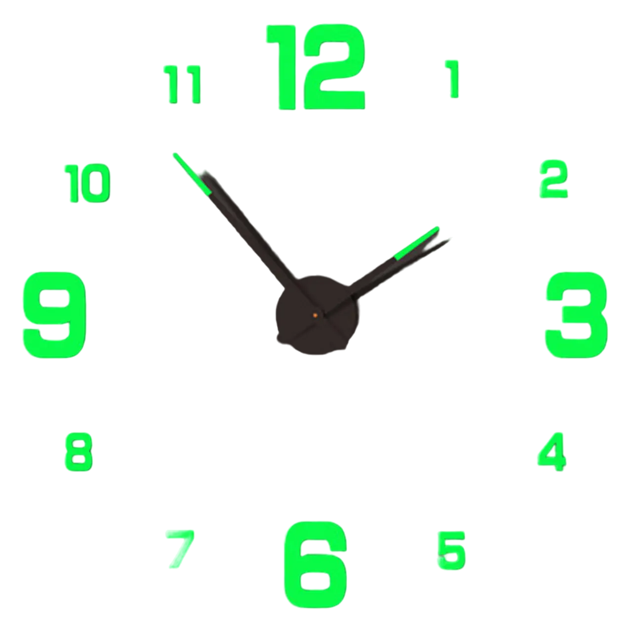 Годинник настінний DIY 3D Realm Mid люмінофор великий безкаркасний самоклеючий 70 см (101111L54) - фото 1