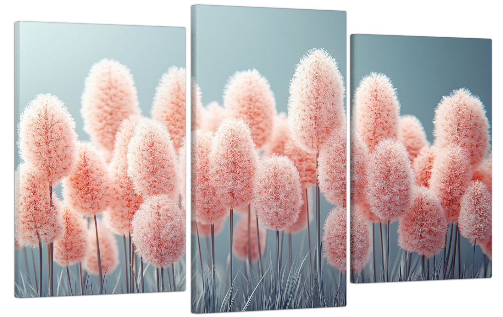 Картина на холсте МАКО пушистые розовые акценты 53x100 см (MK30522)