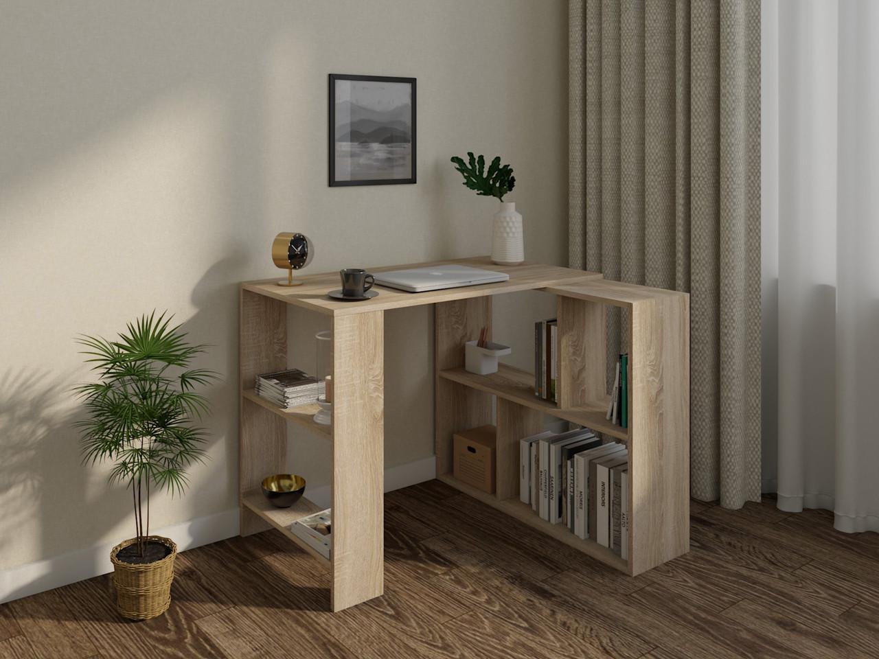Компьютерный стол MebelProff КС-17 с полками Дуб сонома (26438430)