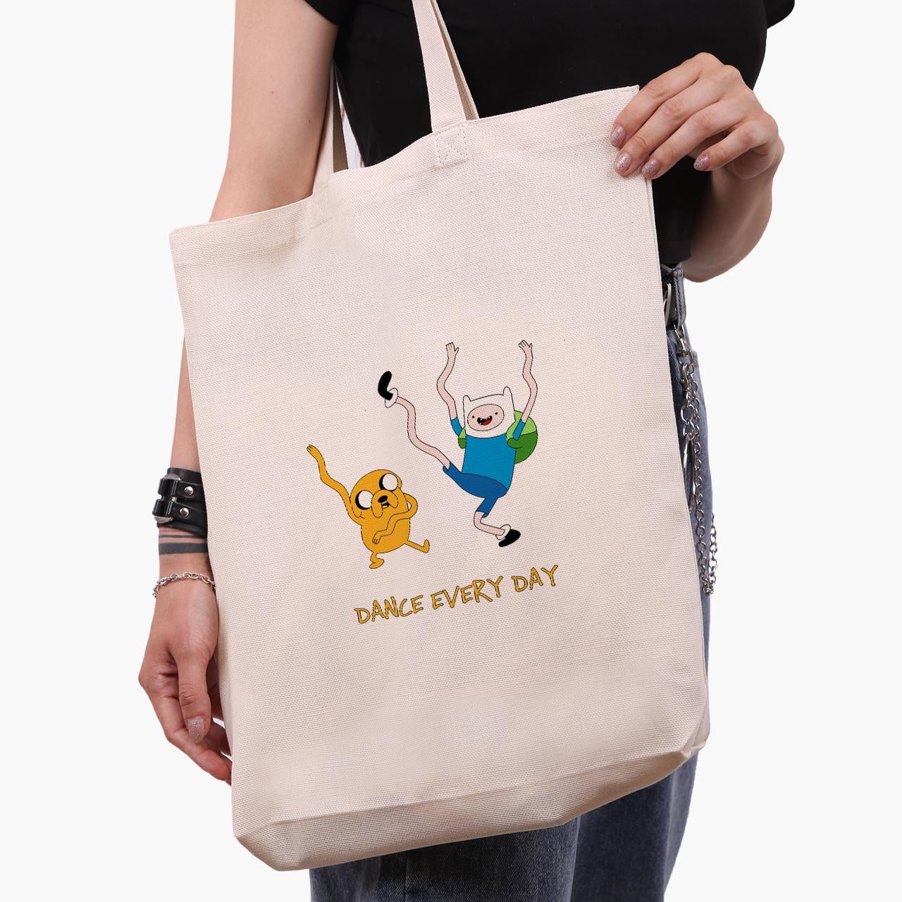 Еко сумка шоппер Finn & Jake the dog Advenеture Time 41х39х8 см Бежевий (9227-1580-WTD)