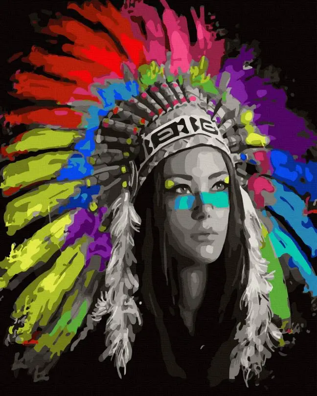 Картина по номерам Brushme Жена вождя 40x50 см без коробки (BK-GX39841)