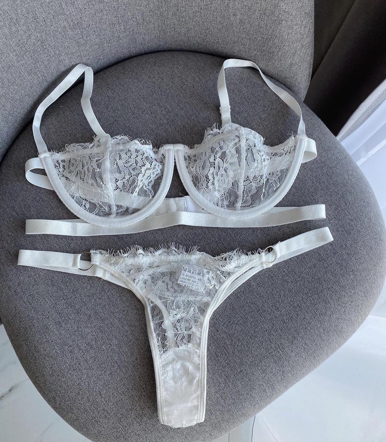 Комплект белья кружевной лиф балконет/трусики S Белый (0034S) - фото 13 Комплект белья кружевной лиф балконет/трусики S Белый (0034S) - фото 13