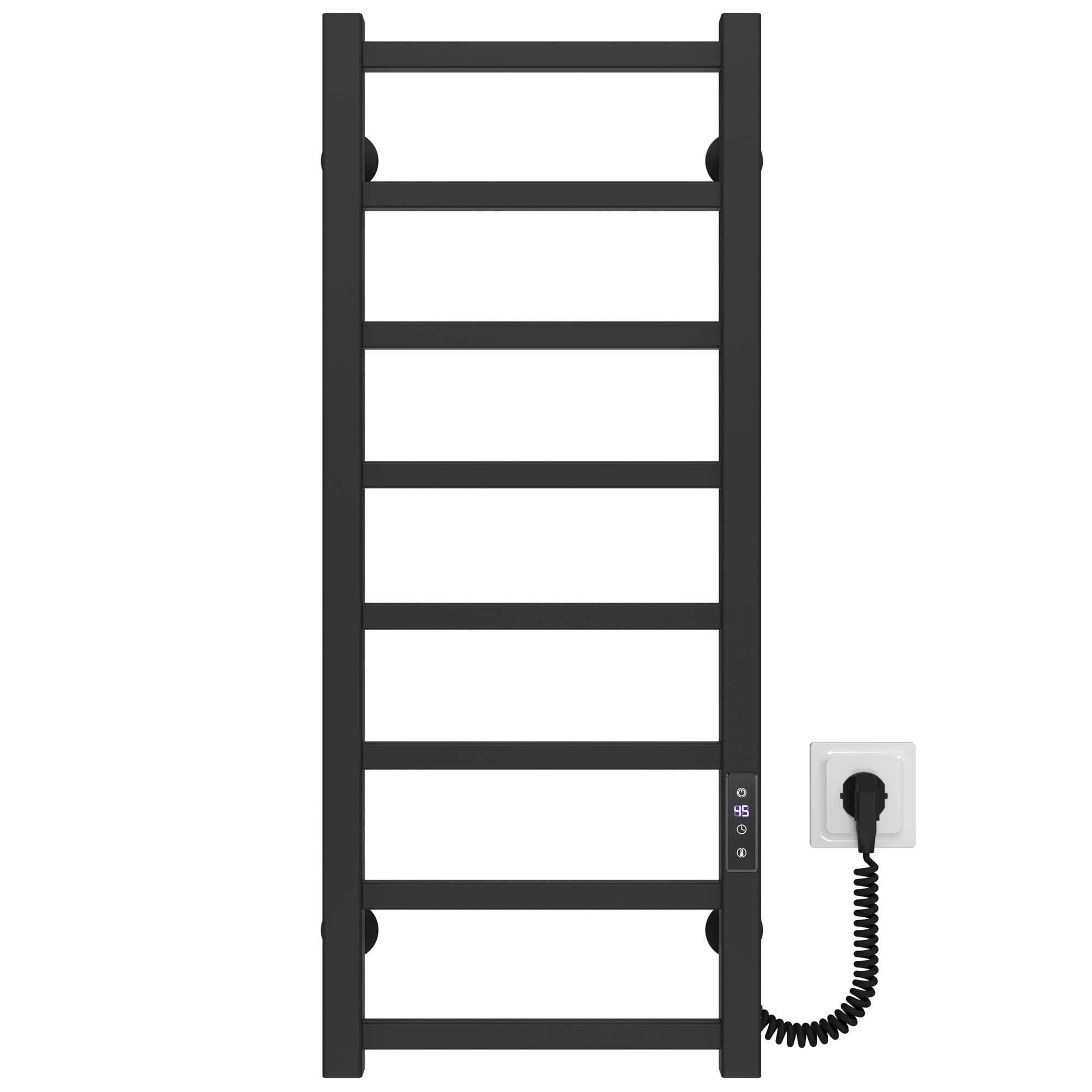 Полотенцесушитель электрический Deffi Forest П8 WD03 правое подключение нержавеющая сталь 400х800 мм Черный (A.FR.80.40.8.EBR2)