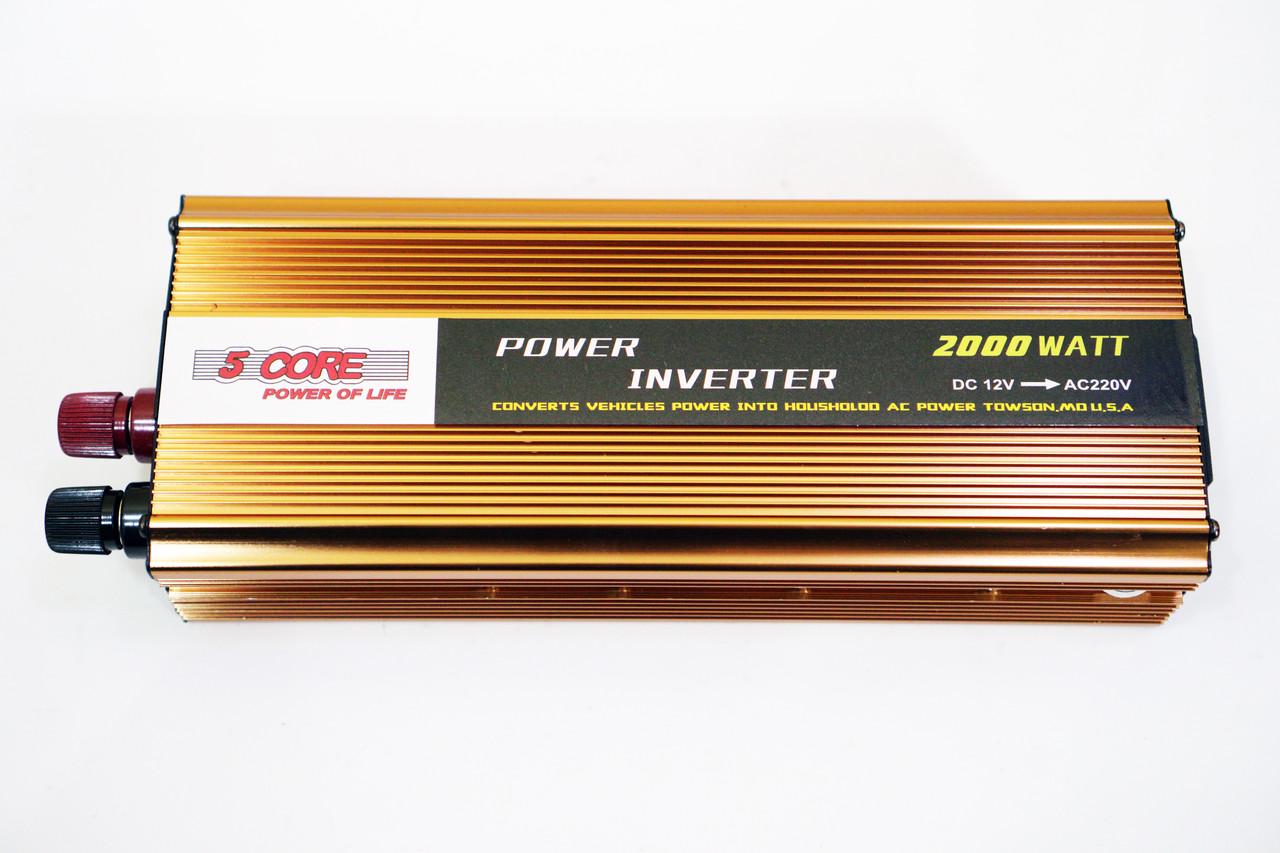 Автомобильный инвертор 12V-220V 5 Core 2000W DC/AC Gold (18883848) - фото 7