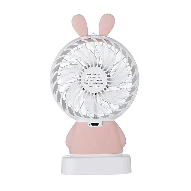 Настольный мини вентилятор SUNROZ Mini Fan с аккумулятором 800 mAh Rabbit USB Розовый (SUN0702)