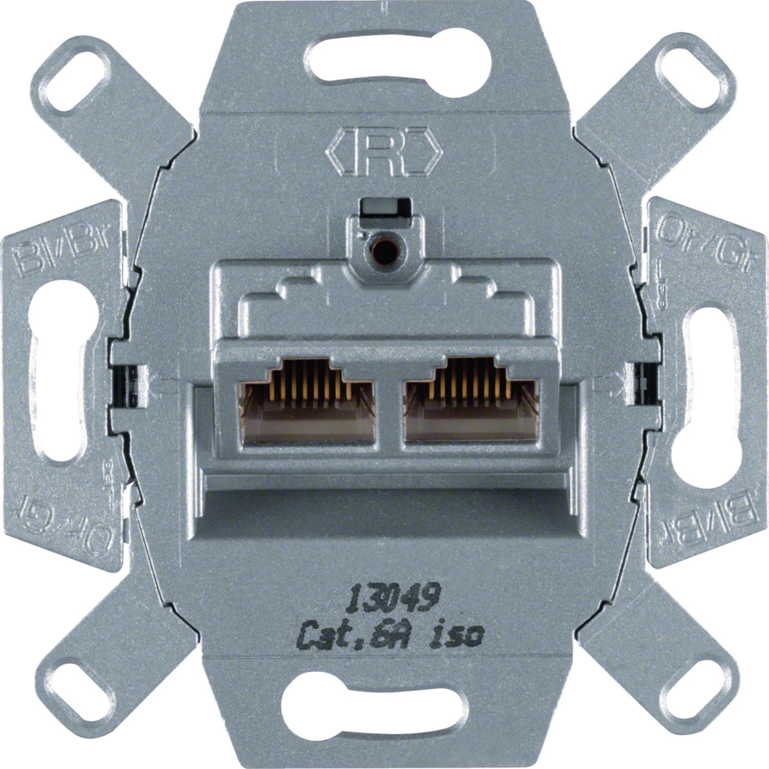 Механізм подвійної восьмиконтактної комп'ютерної розетки Berker RJ45 Cat. 6a (UAE 4587) Механізм подвійної восьмиконтактної комп'ютерної розетки Berker RJ45 Cat. 6a (UAE 4587)