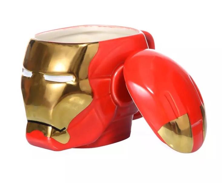 Чашка керамическая Iron Man 3D с крышкой