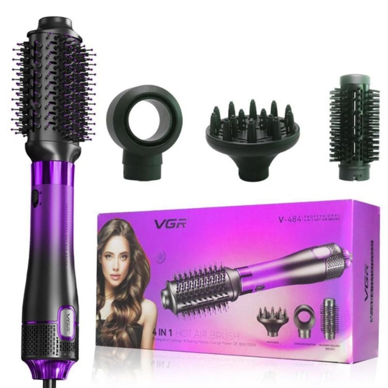 Фен-щітка VGR V-484 стайлер 4в1 1100 Вт Violet (tf7293)