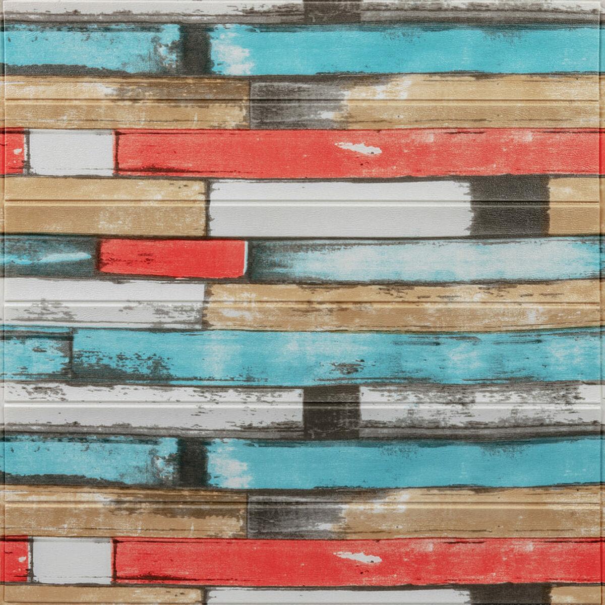 Панель самоклеящаяся декоративная дерево 050 700х700х5 мм Розовый SW-00000172