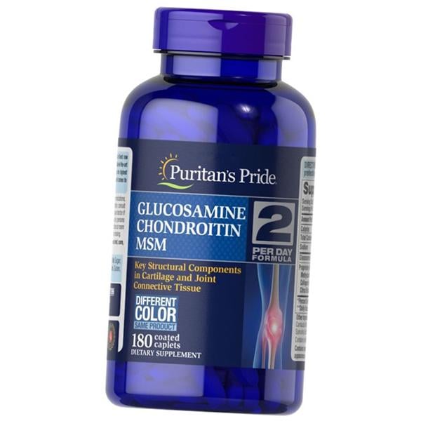 Глюкозамин Puritan's Pride МСМ Glucosamine Chondroitin MSM-2 Per Day Formula 180 капсул (03367009)