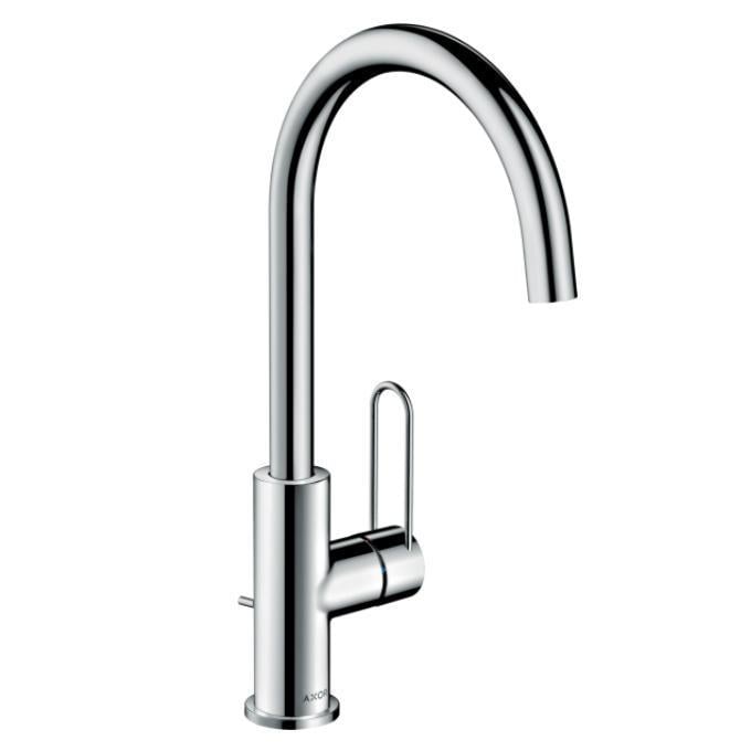 Смеситель для раковины Axor Uno 240 с ручкой Loop и донным клапаном Хромированный (38036000)