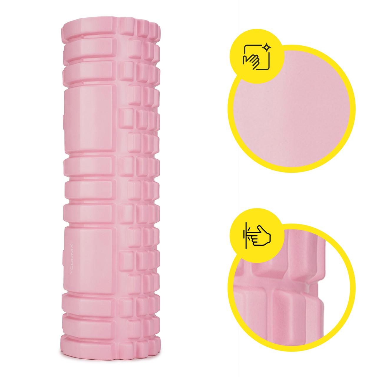 Масажний ролик Cornix EVA 45x14 см XR-0037 Light Pink (2514759677) - фото 2
