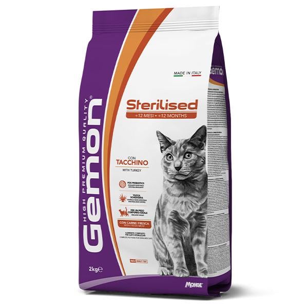 Корм для кошек сухой GEMON Cat Sterilised с индейкой 2 кг (000025789)
