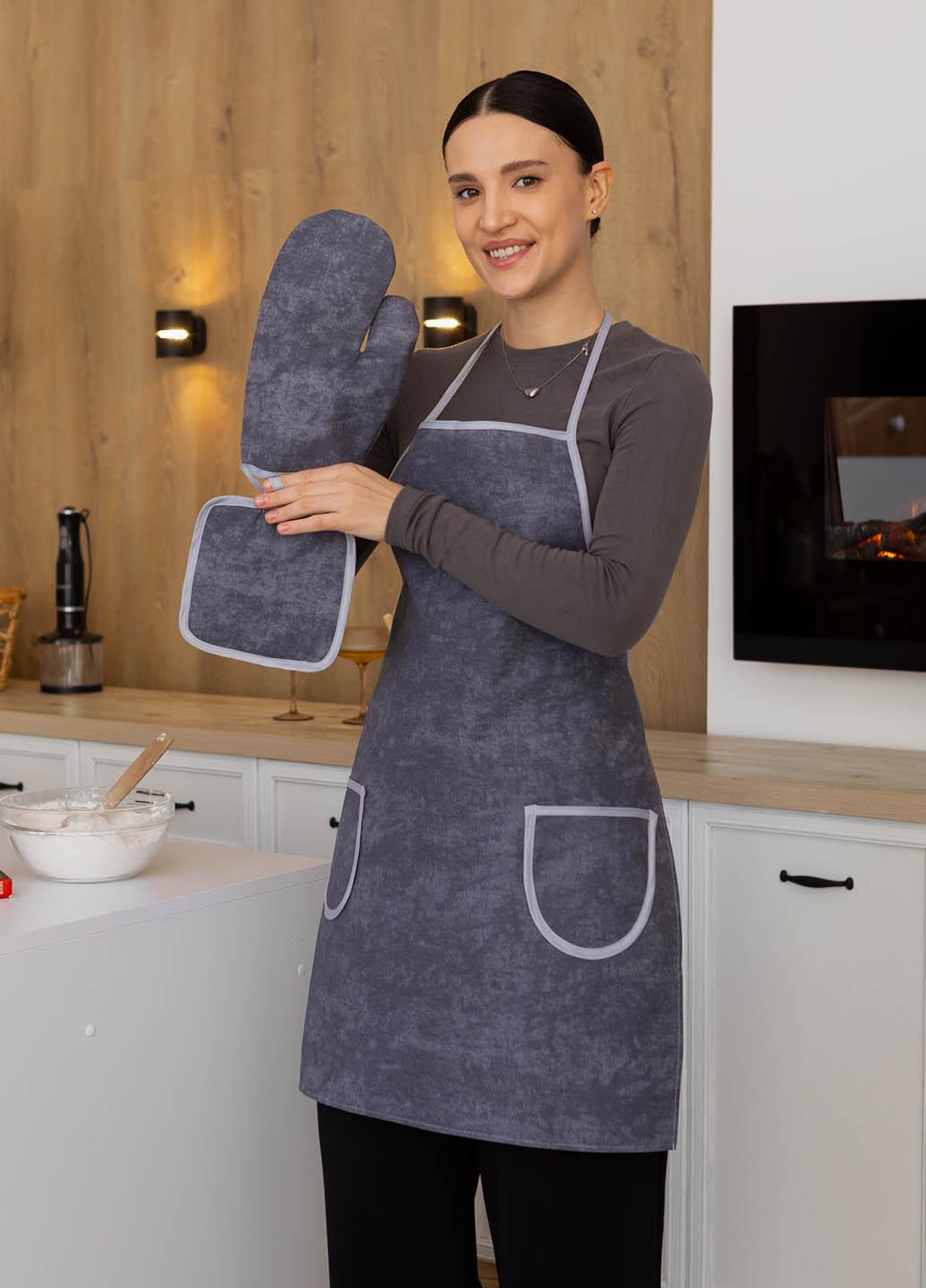 Кухонный набор водоотталкивающий Мрамор темно-серый 3 предмета - фото 3 Кухонный набор водоотталкивающий Мрамор темно-серый 3 предмета - фото 3