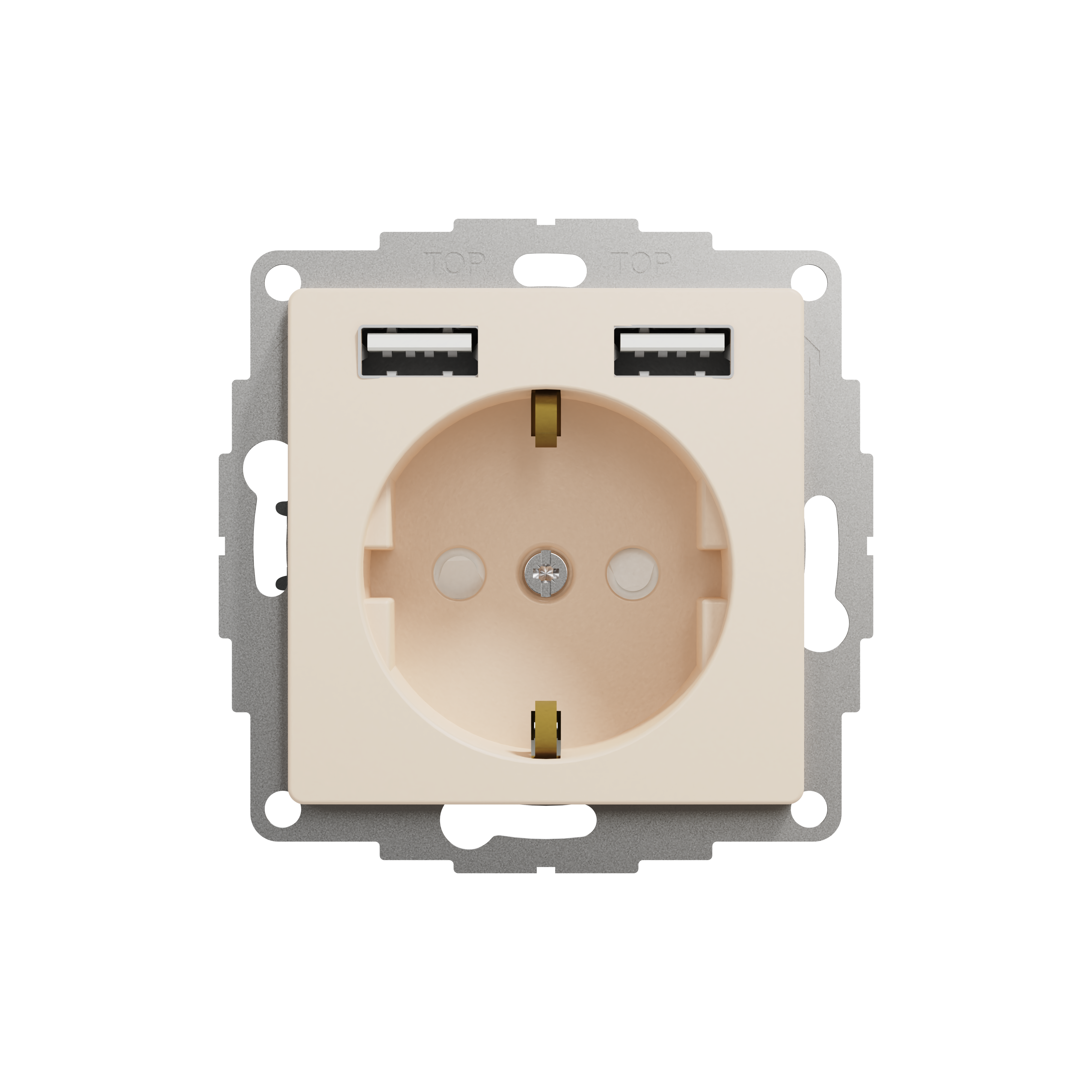 Розетка Schneider Electric Sedna Design 2 USB с заземлением Бежевый (SDD112052)