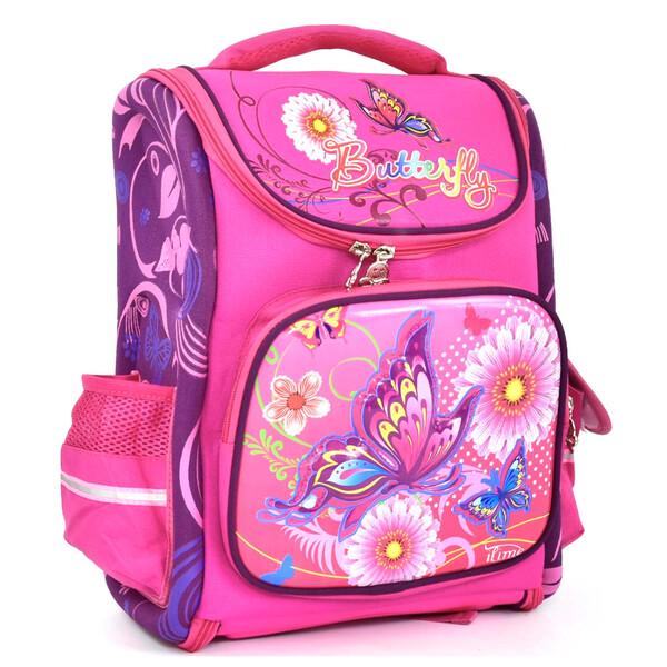 Рюкзак-ранець шкільний для дівчинки ортопедичний каркасний Рожевий (021135)