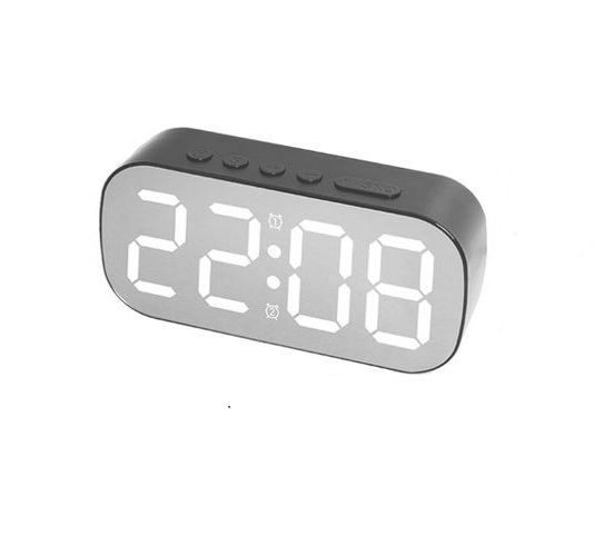 Часы настольные DS-6637 с будильником и термометром Черный (GR-06104)