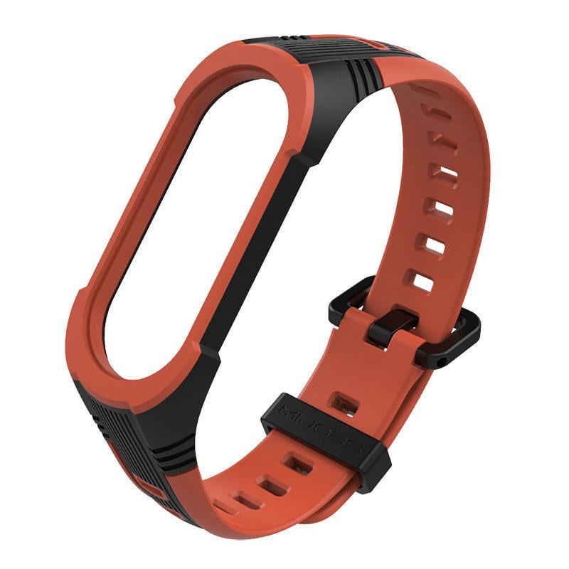 Ремешок для смарт-браслетов MiJobs X-Sport Two-Color для Xiaomi Mi Band 4/3 Черный/Оранжевый (1380P)