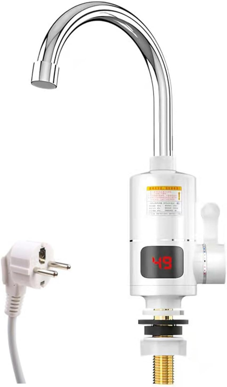 Проточный водонагреватель с нижним подключением и экраном 35x25x15 см