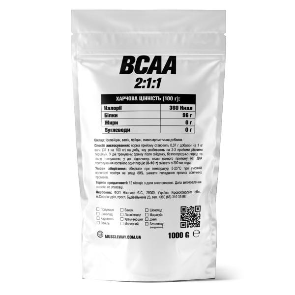 Комплекс амінокислот для росту м'язів і сушіння MuscleWay ВСАА 2:1:1 Sugar Free Лісові ягоди в порошку на 100 порцій 1 кг (21-125-bcaa-mw-rs1.ly) - фото 2 Комплекс амінокислот для росту м'язів і сушіння MuscleWay ВСАА 2:1:1 Sugar Free Лісові ягоди в порошку на 100 порцій 1 кг (21-125-bcaa-mw-rs1.ly) - фото 2