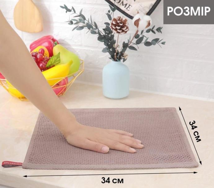 Набор кухонных полотенец Organic Premium 6в1 100% хлопок 34х34 см Капучино (НПК0003) - фото 4