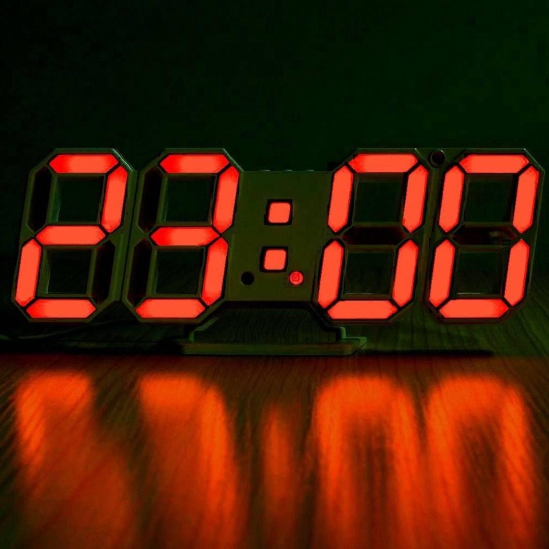 Часы настольные электронные 3D Bodasan с будильником термометром красная подсветка Белый (HL3D) - фото 5 Часы настольные электронные 3D Bodasan с будильником термометром красная подсветка Белый (HL3D) - фото 5