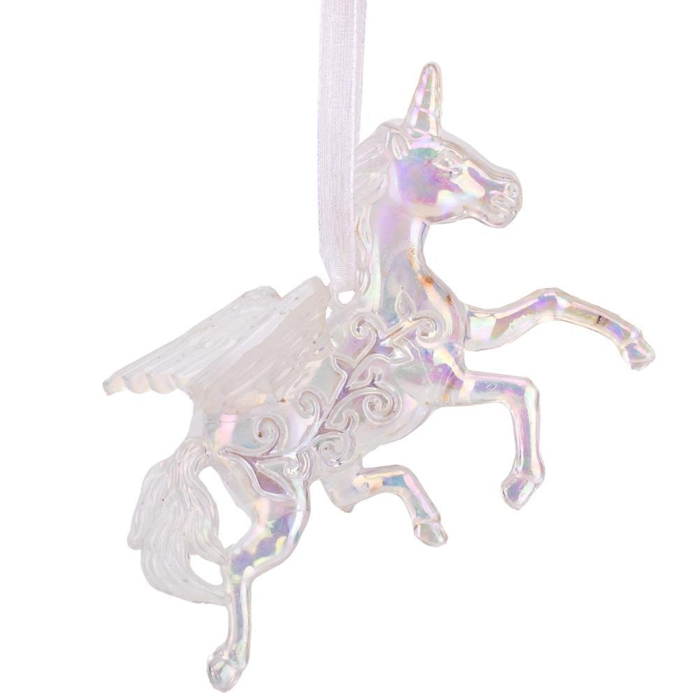 Ялинкова іграшка Перламутровий пегас 10 см 6 шт. (6027-053)