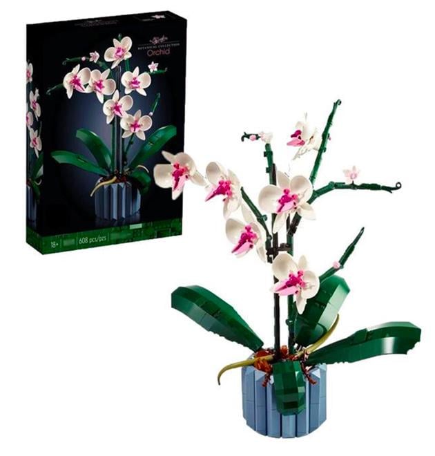 Конструктор цветы Орхидея в горшке Orchid 3D цветок на 608 деталей