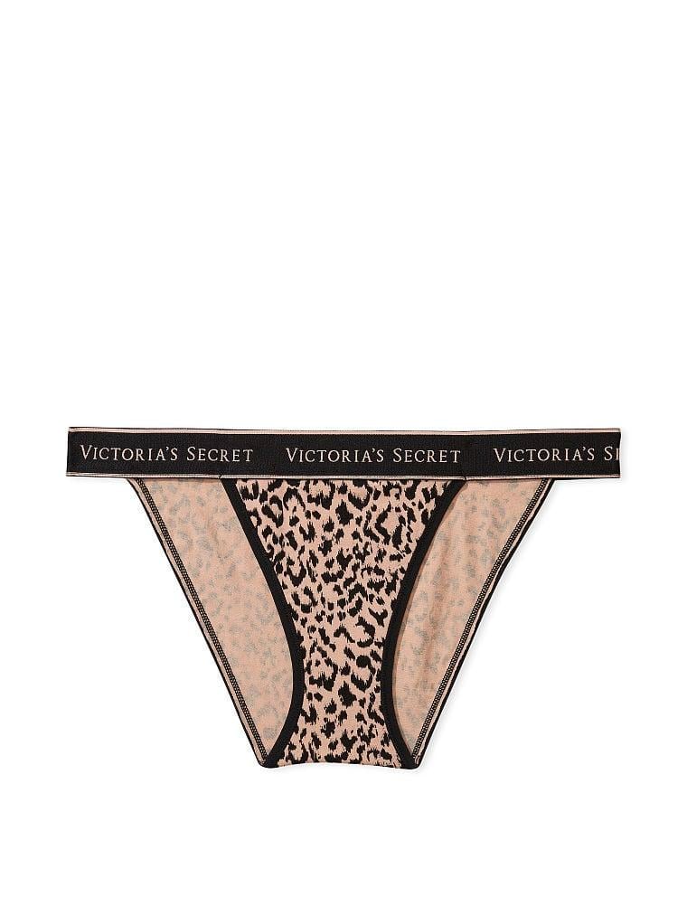 Трусики женские Victoria's Secret Logo Cotton бикини S Черный (2019539499)