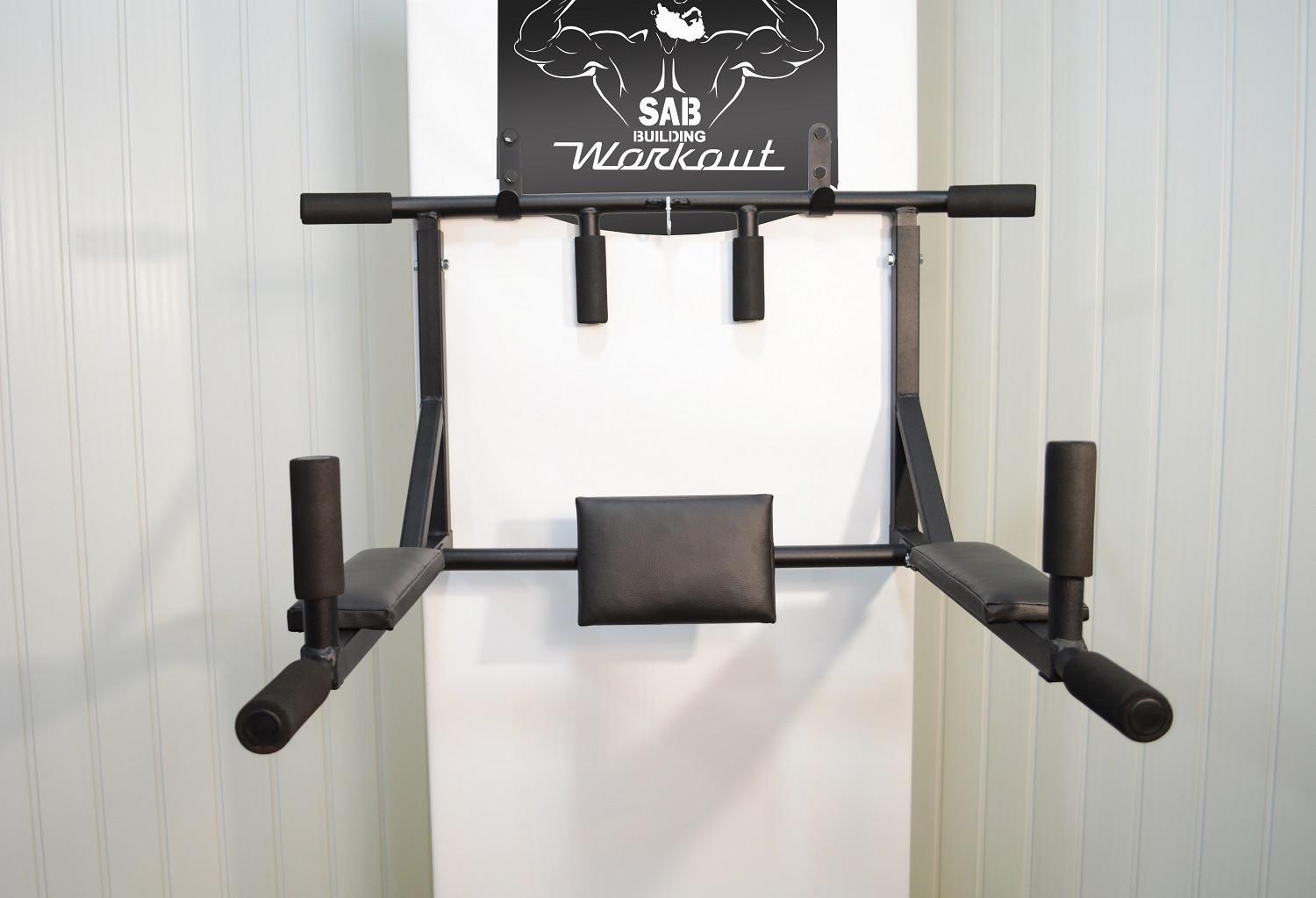 Турник-брусья SAB В2/р настенный разборной с рамкой крепления и упором для пресса Черный (0047) - фото 3 Турник-брусья SAB В2/р настенный разборной с рамкой крепления и упором для пресса Черный (0047) - фото 3