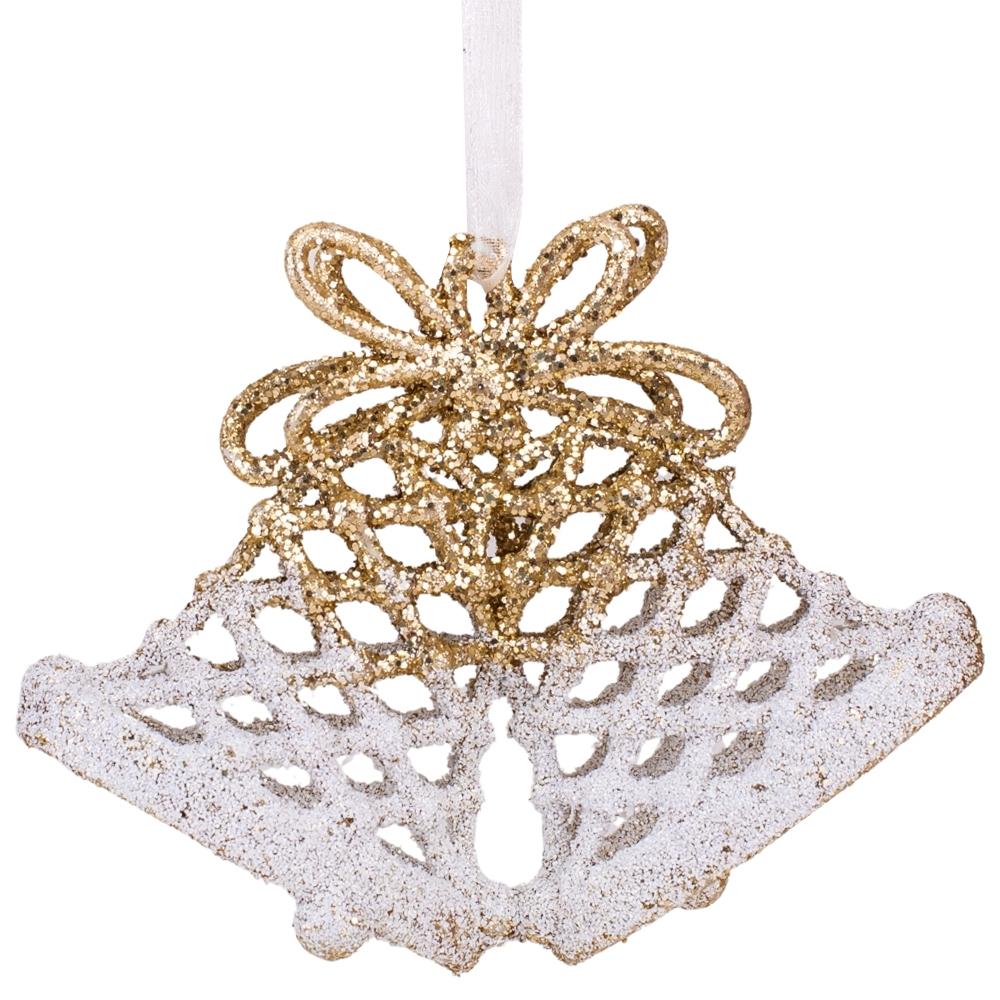 Елочная игрушка Золотые колокольчики 10,5 см 6 шт. (6027-017)