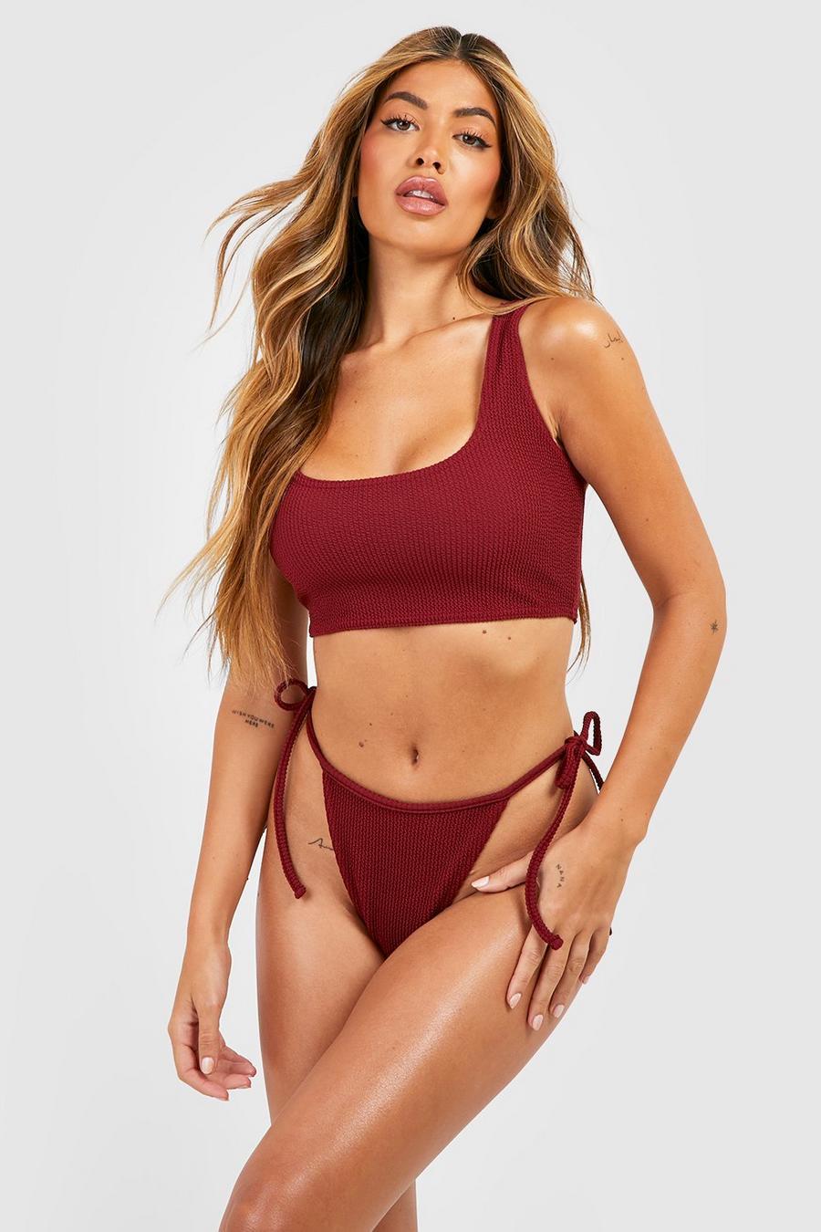 Купальные трусики Boohoo YE2032 р. 38 Бордовый (3331109412953)