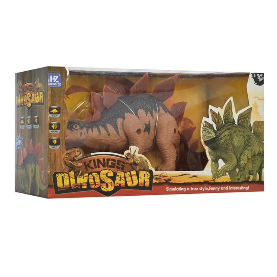 Игровая фигурка Hong ZE Kings Dinosaur Stegosaurus стегозавр со световыми эффектами Коричневый (SUN6048)