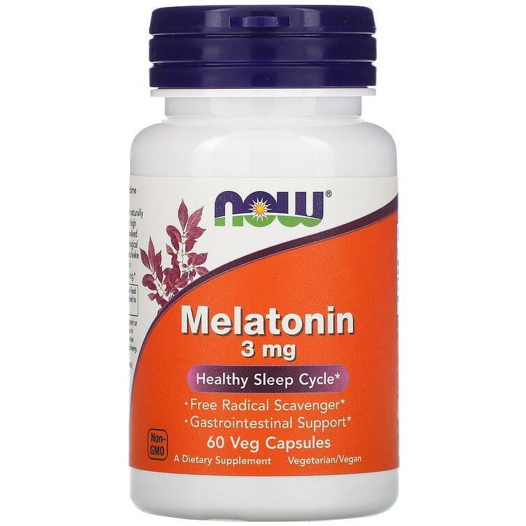 Мелатонін NOW Foods Melatonin 3 мг/60 вегетаріанських капсул (929234394)