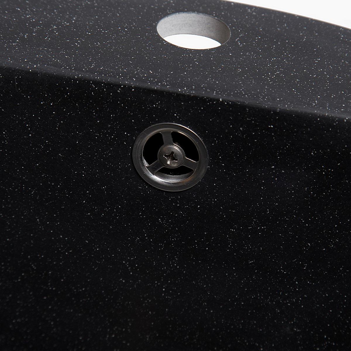 Мийка кухонна гранітна Romzha Kolo Антрацит (RO43443) - фото 4