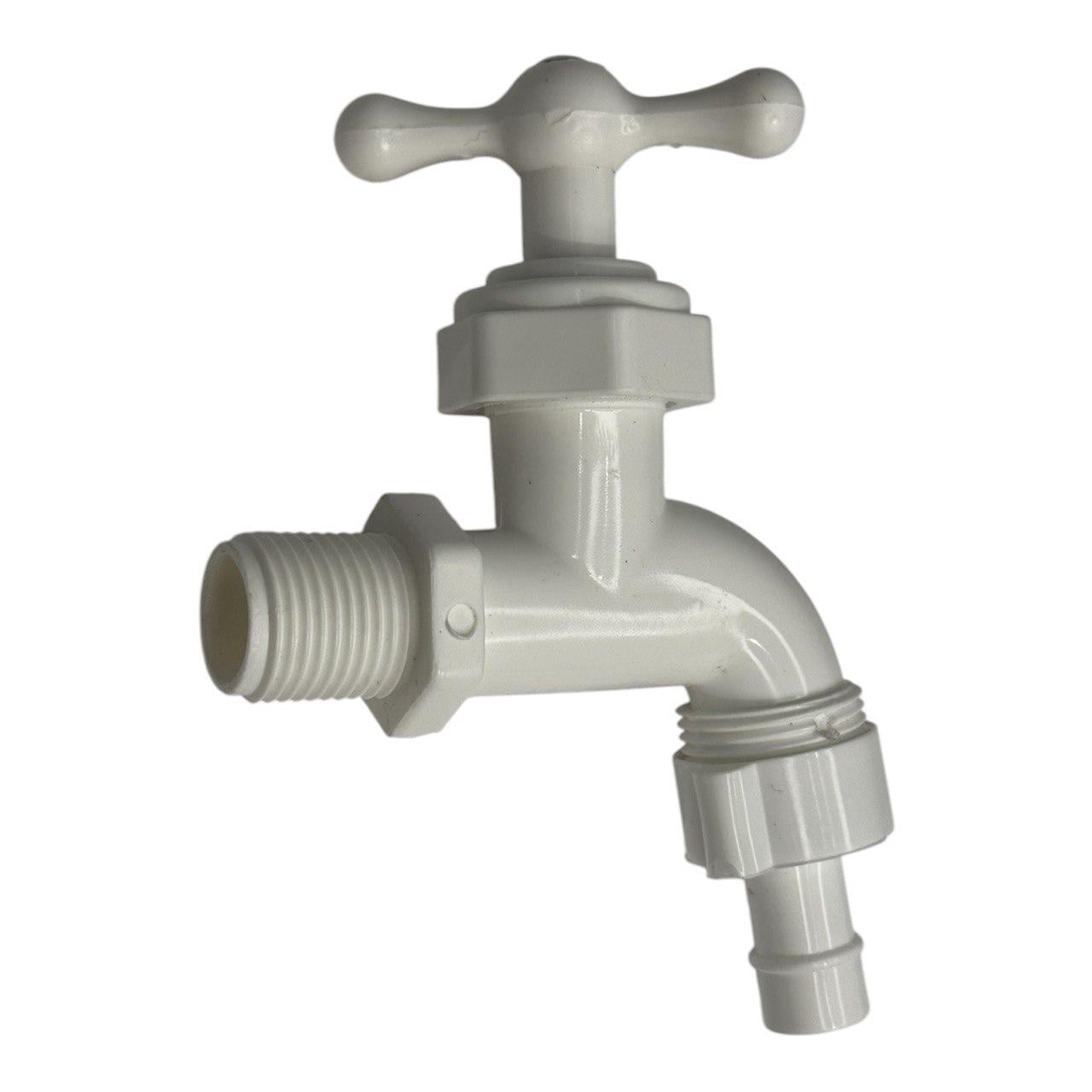 Кран ВРК пластик 1/2X3/4 Q8055B Белый (00-00004505)