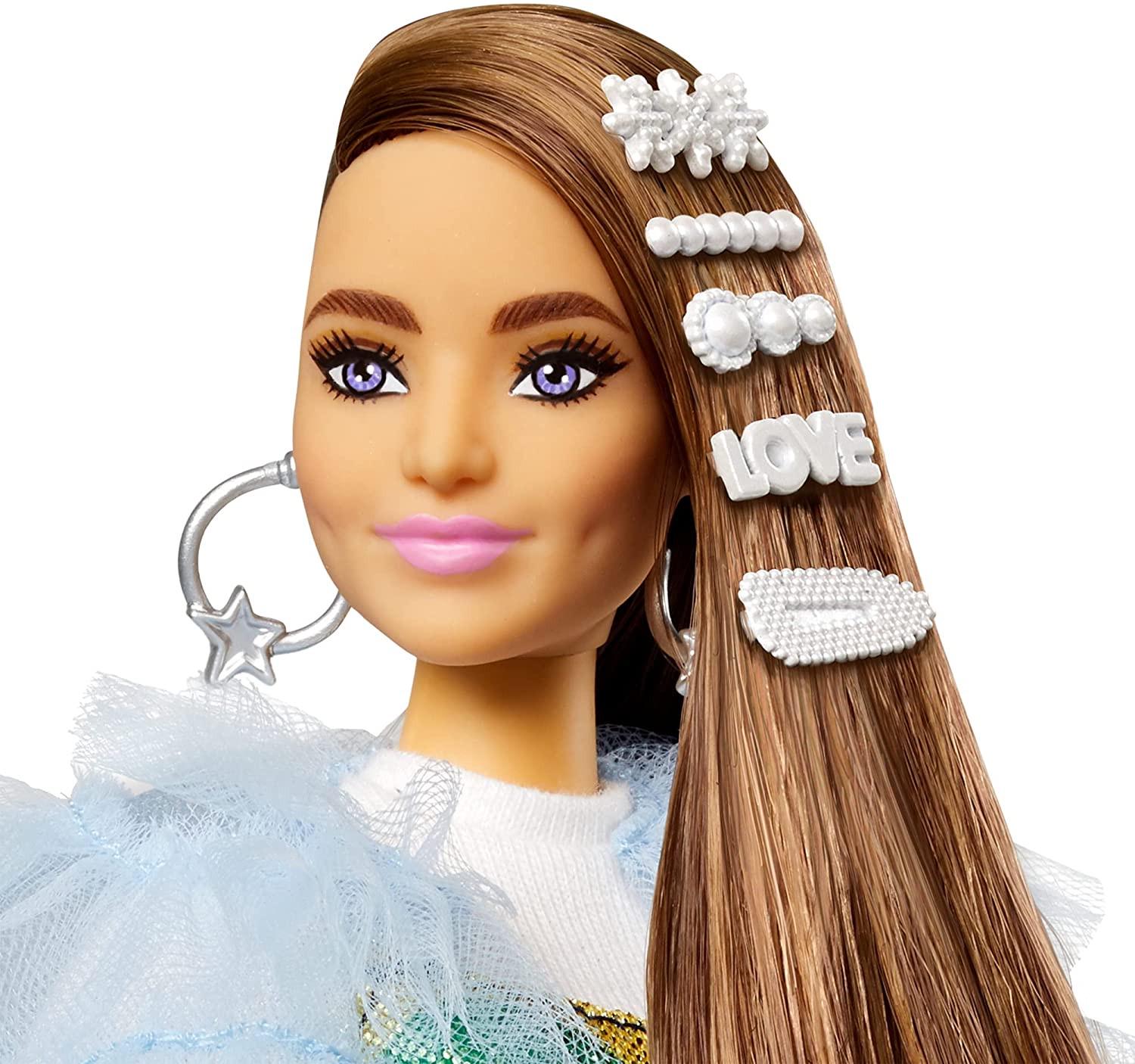 Кукла Barbie Extra Doll 9 in Blue Ruffled Jacket (BR0219) - фото 3