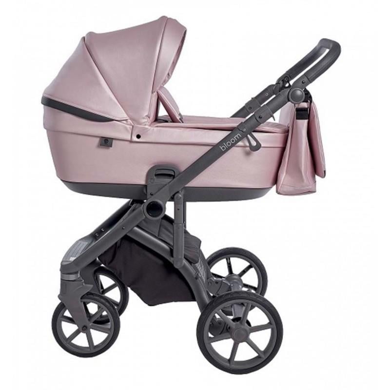 Коляска Roan Bloom універсальна 2в1 з багажним кошиком та сумкою Pink pearl