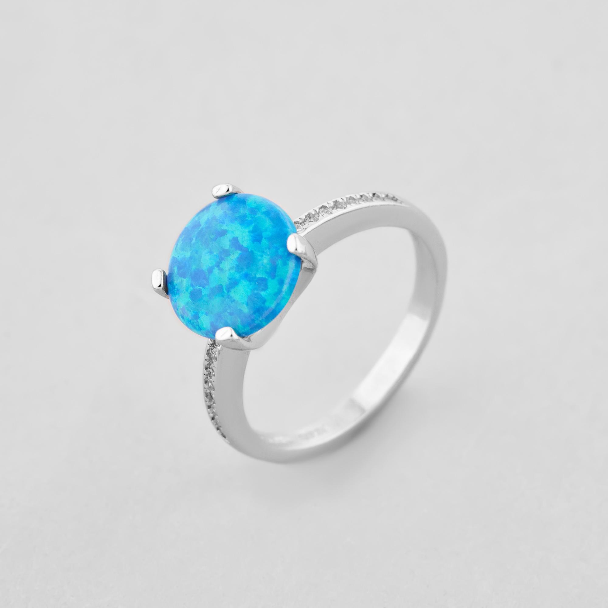 Серебряное кольцо Minimal Сияние неба р. 18 (12673)