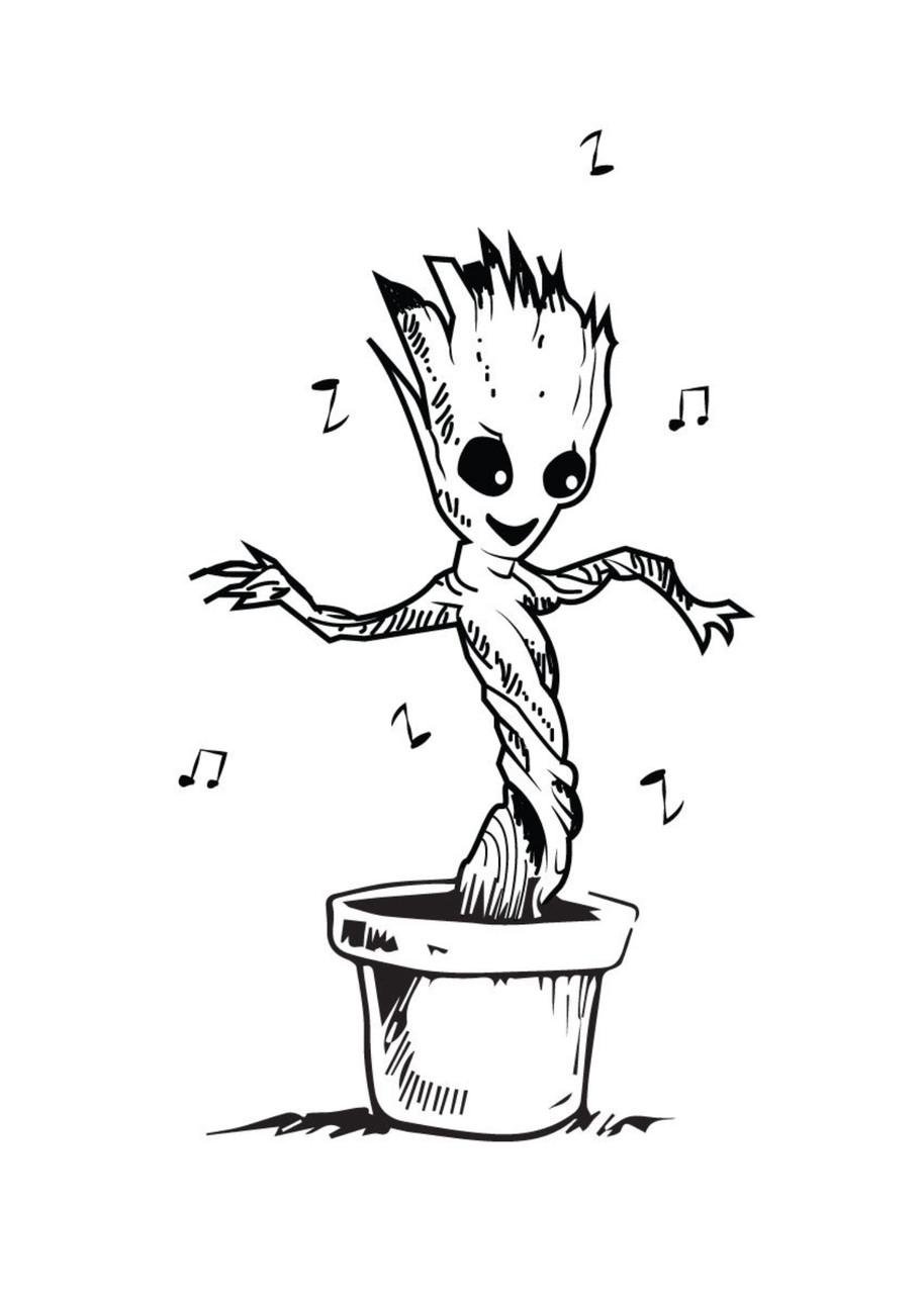 Картина постер Gee! Guardians of the Galaxy Вартові Галактики Грут 40х60 см GG.09.081