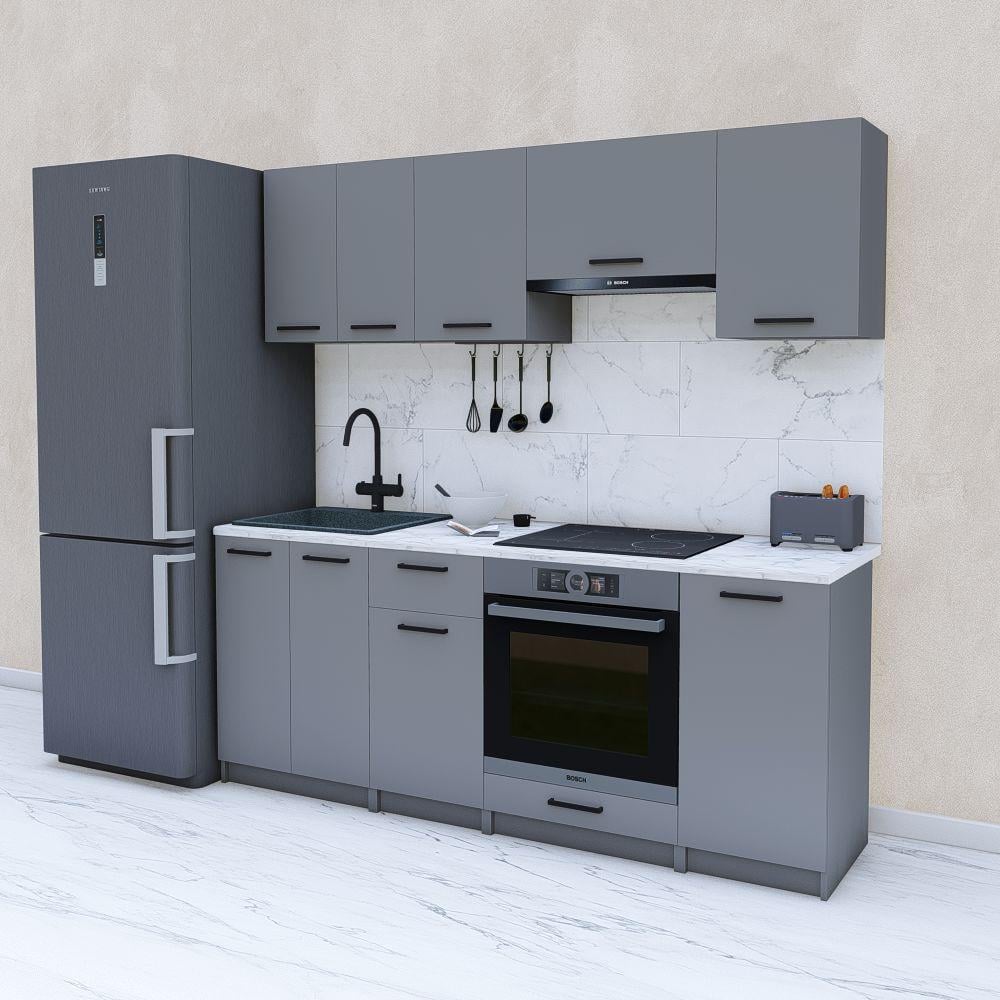 Кухня модульная готовая 2 м 200 см Антрацит (МП39а)