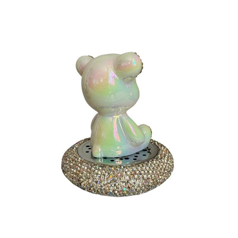 Ароматизатор автомобильный Мишка со стразами Белый(4556-Leader) - фото 3